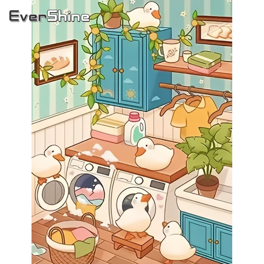 Art Craft Duck - 永遠のシャイン-DIYホビーダイヤモンドペインティング、ツリー、ムーン、フルスクエアドリル、刺landscape風景、完全なキット、モザイク、ファンタジー、家の装飾