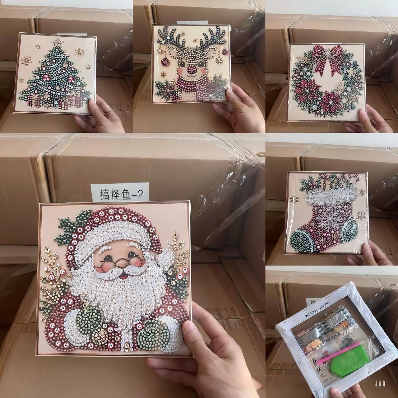 Art Craft Kits For Adults - クリスマスパールダイヤモンドペインティングアートキット（フレーム付き）DIYパールビーズアートクラフトキット 大人初心者向け ホームウォールデコレーション パーティーギフト
