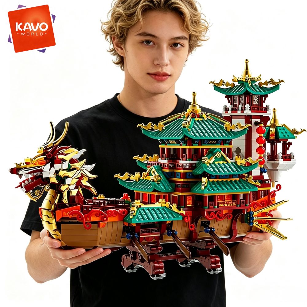 Art Craft Meaning - KAVOWORLD 2453ピース ドラゴンボート 組み立てブロック フェスティバル 中国古代の宮殿船