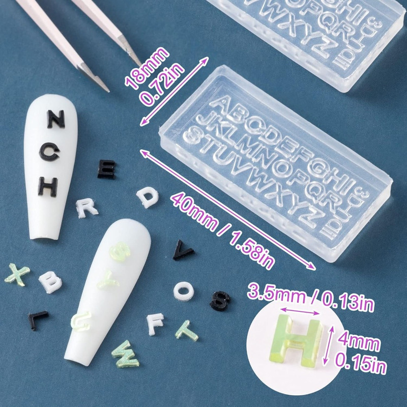 Art And Craft Letter Z - 2/4セット 透明ミニA-Z 26文字 3Dシリコン樹脂型 ネイルアートチャームペンダント DIY手作りジュエリー製作クラフト用