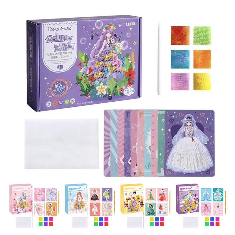 Art Craft For Preschoolers - 子供のテーブルゲームの描画アート、絵画のおもちゃ、アクティビティブック、ペイントキット、DIY工芸品、就学前の学習紙、画材