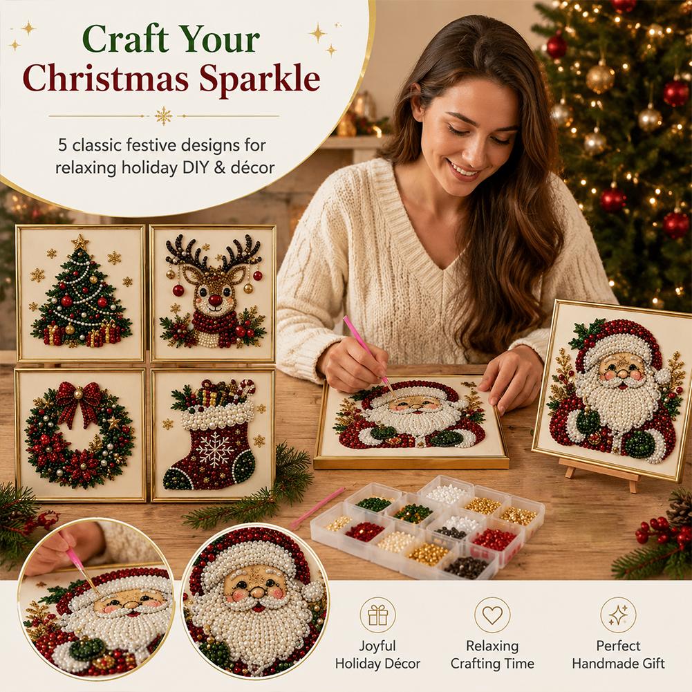 クリスマス サンタクロース パールアート DIYキット 額入 - Art Craft Resin のレビューと価格