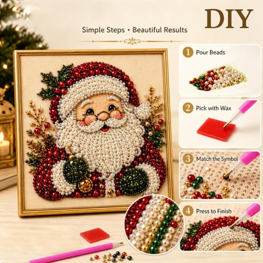 クリスマス サンタクロース パールアート DIYキット 額入 - Art Craft Resin のレビューと価格