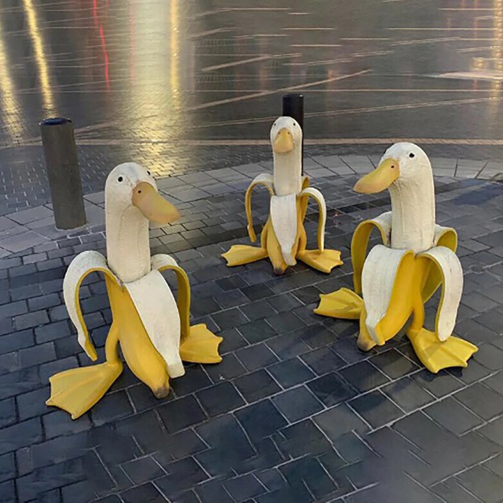 バナナアヒルクリエイティブガーデン装飾彫刻庭ヴィンテージガー - Art Craft Duck のレビューと価格
