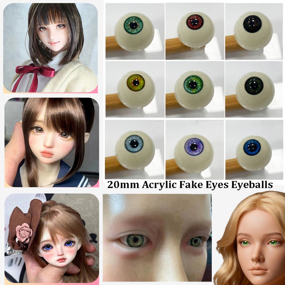 1ペア20mmアクリル製フェイクアイ眼球、3次元フィッティン - Art Craft Eyes のレビューと価格