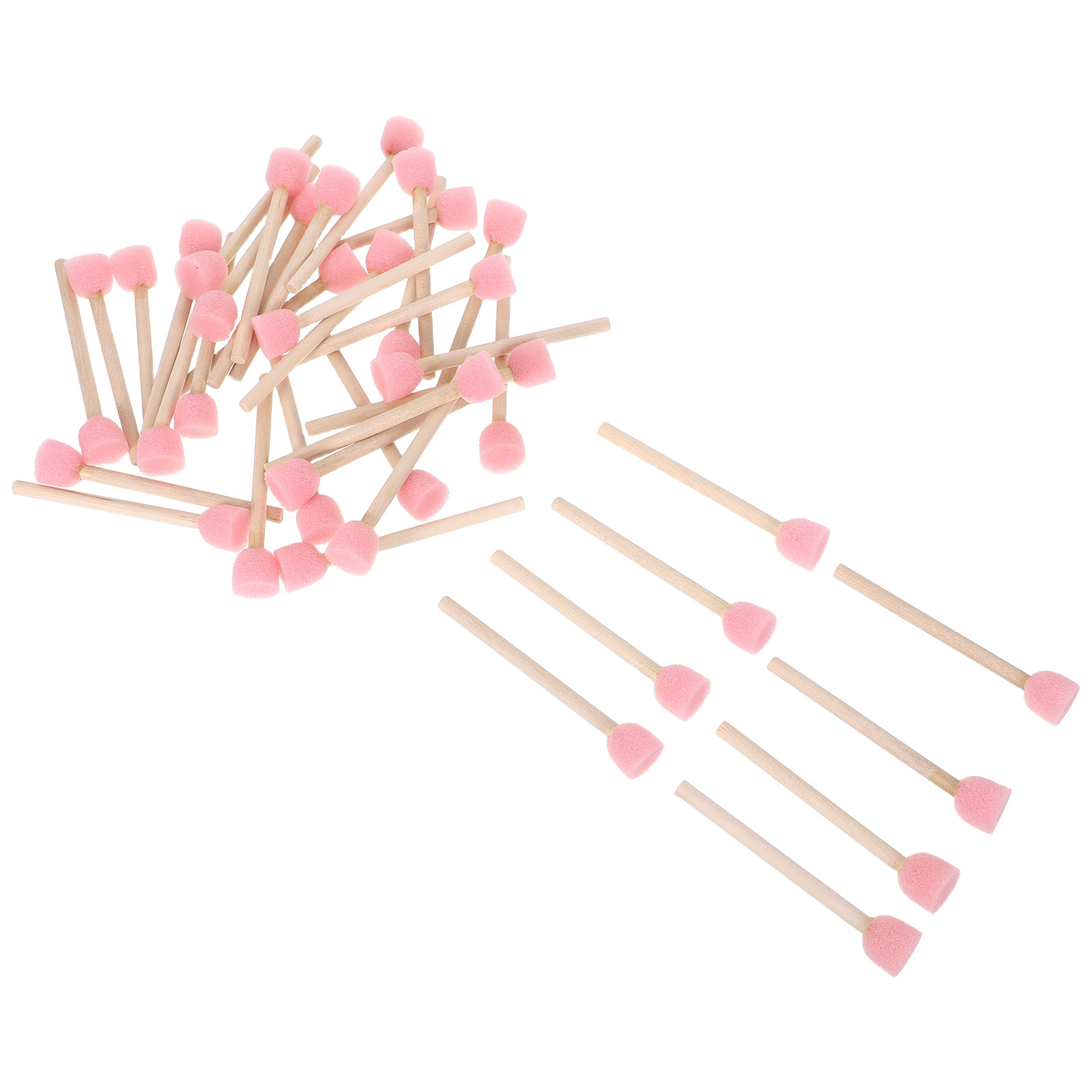 40個入り丸型スポンジブラシセット 木製ハンドル ソフトヘッ - Art Craft For Preschoolers のレビューと価格