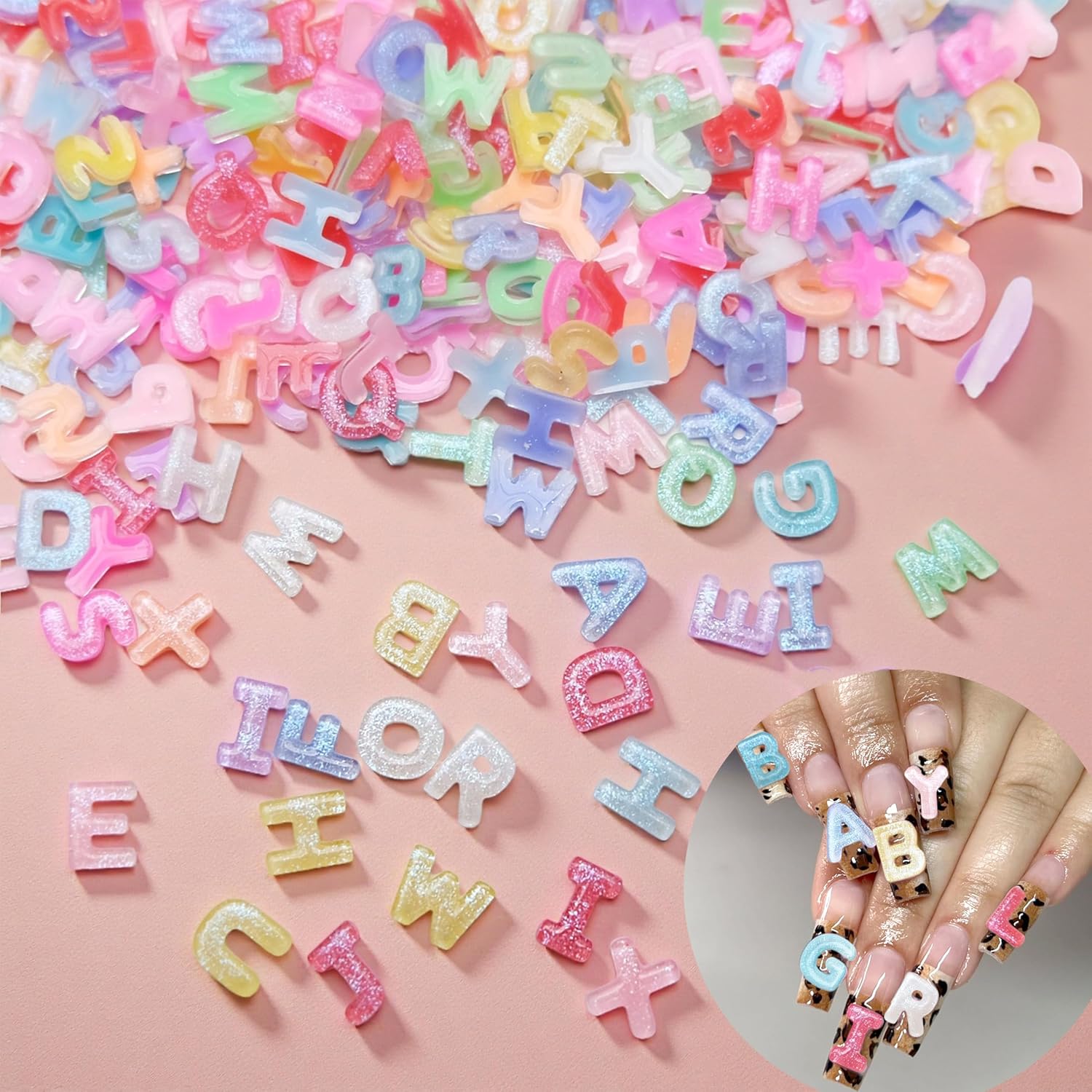 100個入り 3D カラフルレターネイルチャーム A-Z 英 - Art And Craft Letter Z のレビューと価格