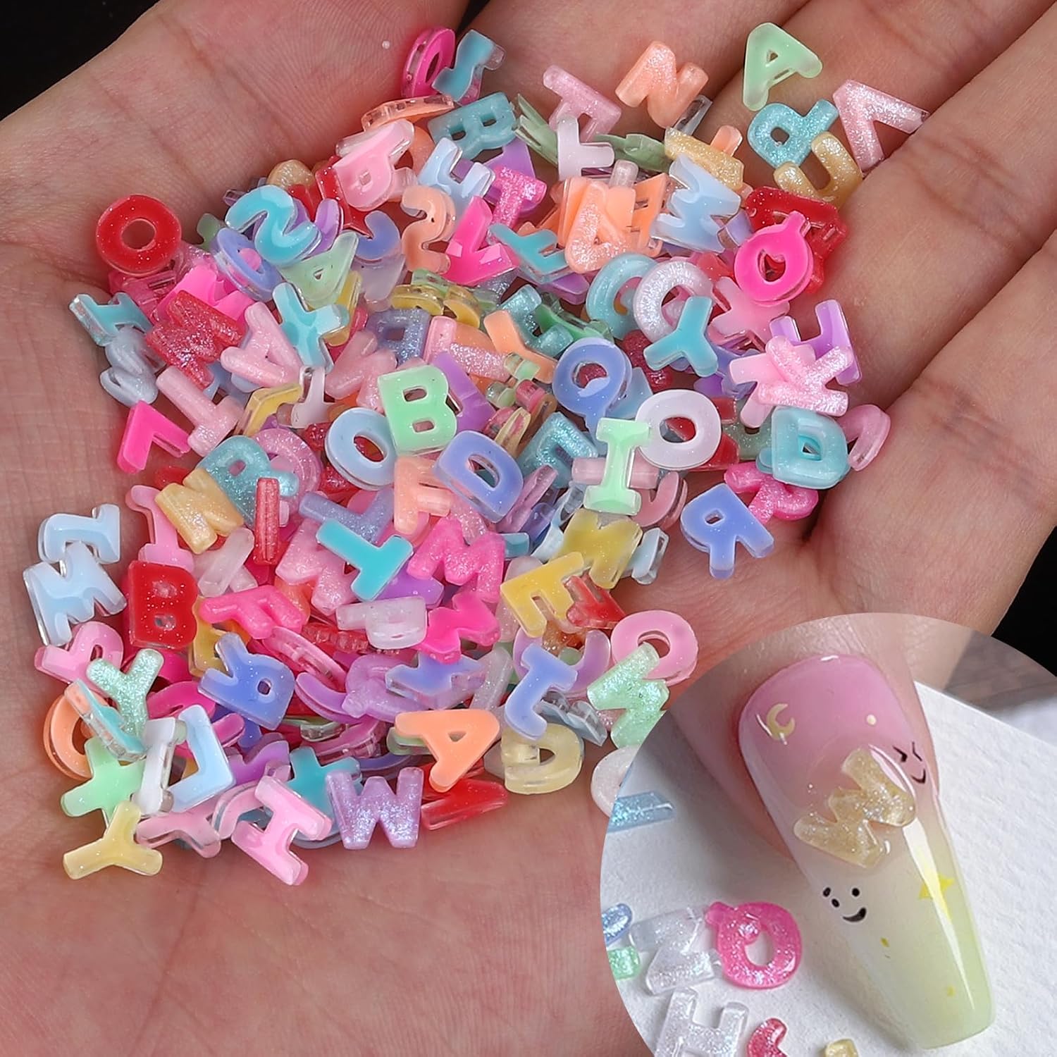 100個入り 3D カラフルレターネイルチャーム アルファベ - Art And Craft Letter Z のレビューと価格