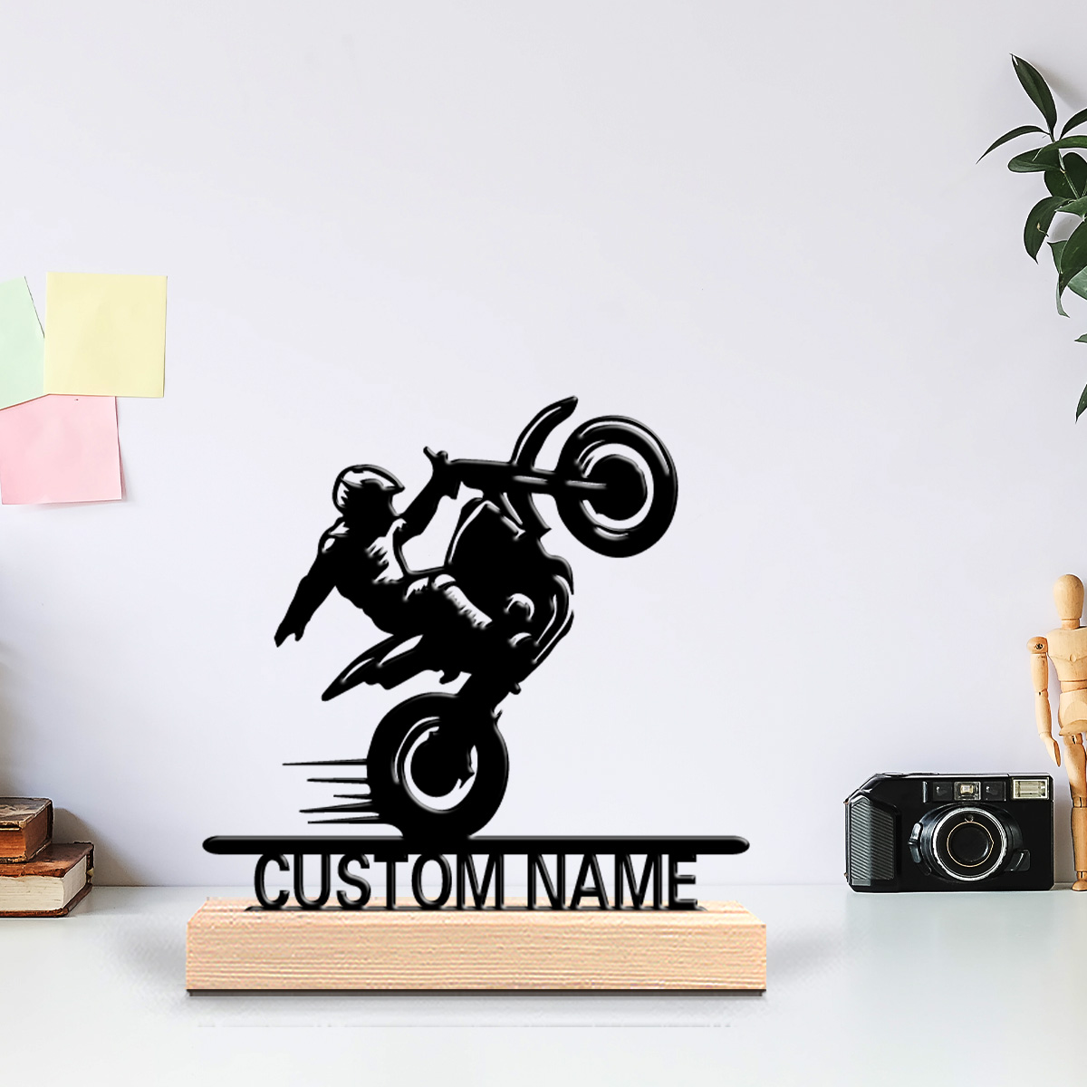 1個入り シンプルなバイクの子供用カスタムテキストメタルスタ - Art Craft Wood のレビューと価格