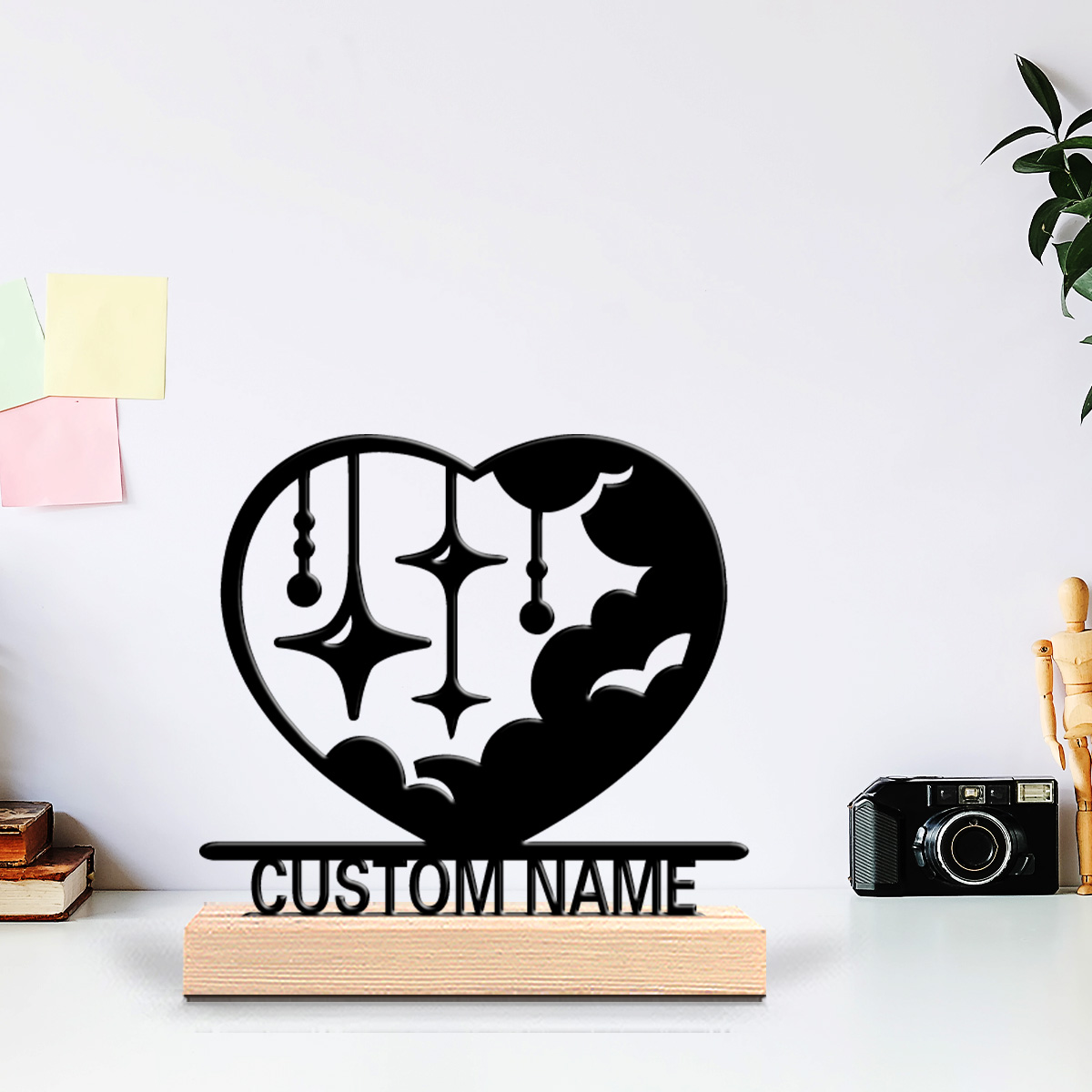 1個入り ファッション ラブクラウド カスタムテキスト メタ - Art Craft Wood のレビューと価格