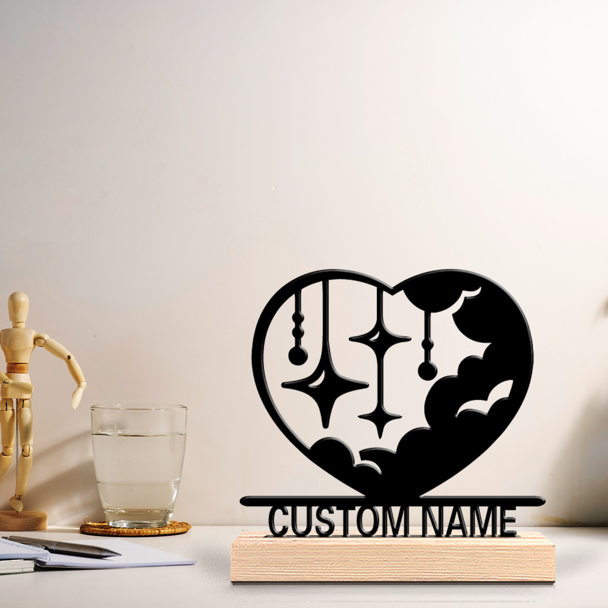 1個入り ファッション ラブクラウド カスタムテキスト メタ - Art Craft Wood のレビューと価格