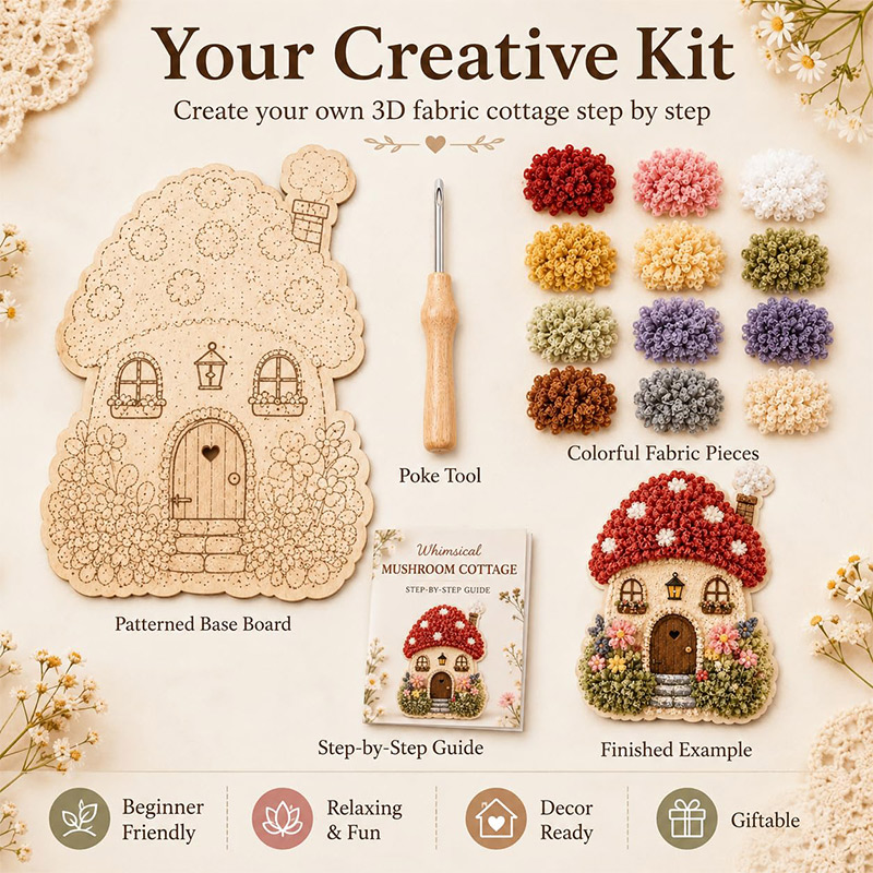 3Dマッシュルームハウス ポケアート DIYキット 布製パン - Art Craft & Architecture のレビューと価格