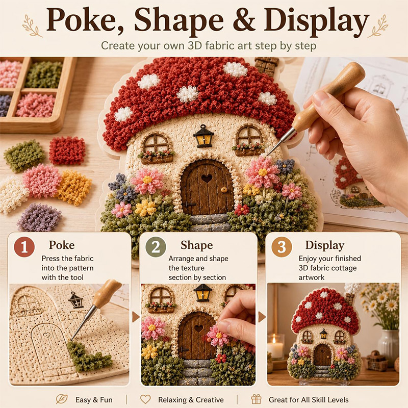3Dマッシュルームハウス ポケアート DIYキット 布製パン - Art Craft & Architecture のレビューと価格