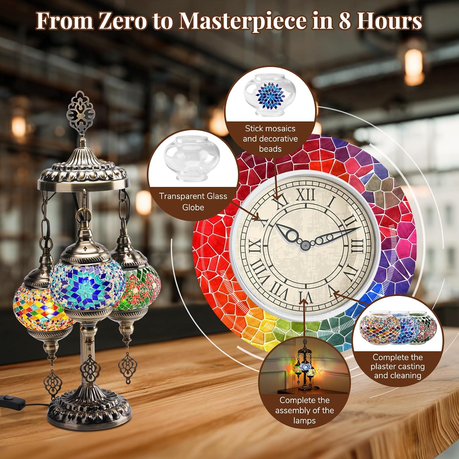 DIY 3グローブトルコモザイクランプキット、高さ23インチ - Art Craft & Architecture のレビューと価格
