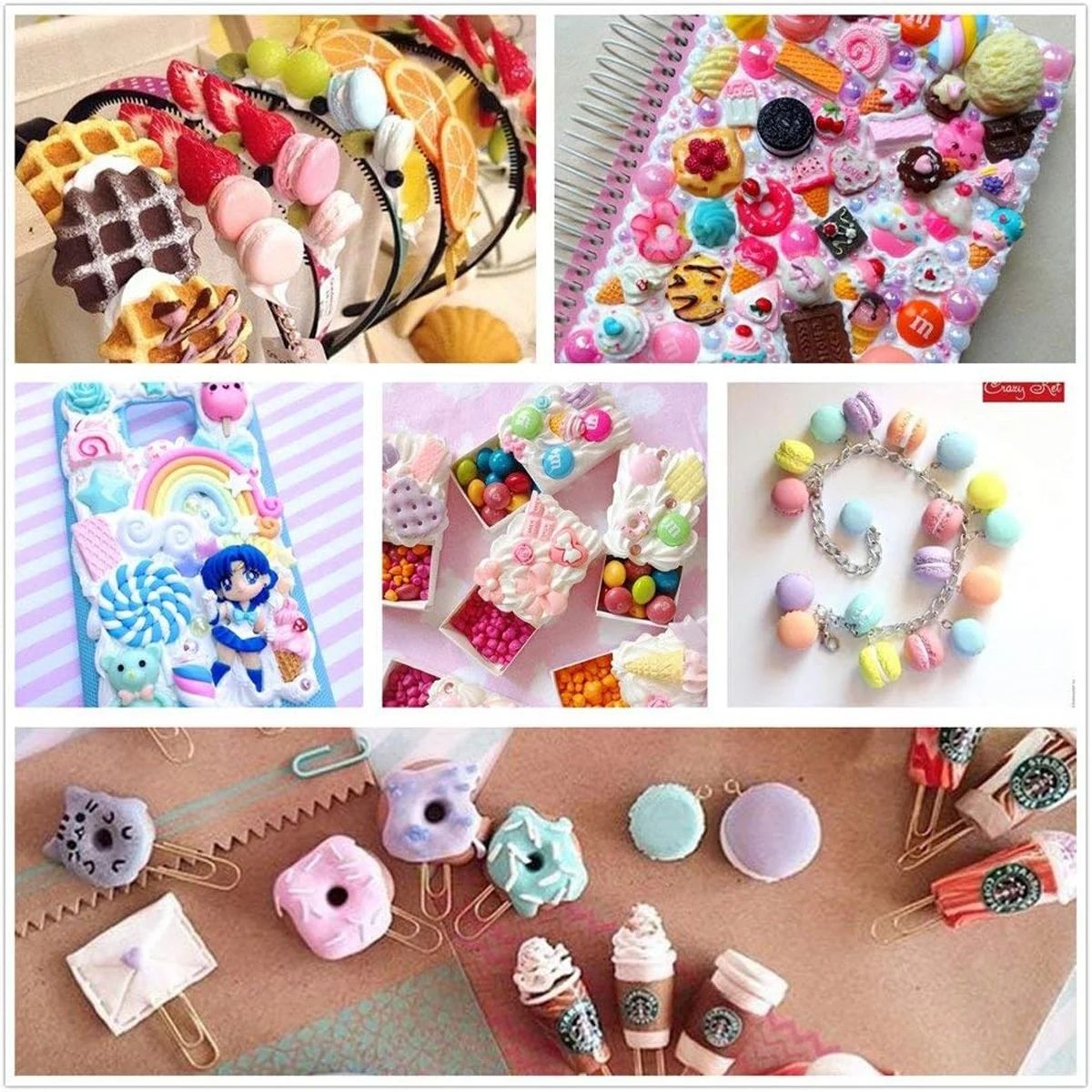 ミックスレジンスイーツフラットバックスライムチャームセット、 - Art Craft Resin のレビューと価格