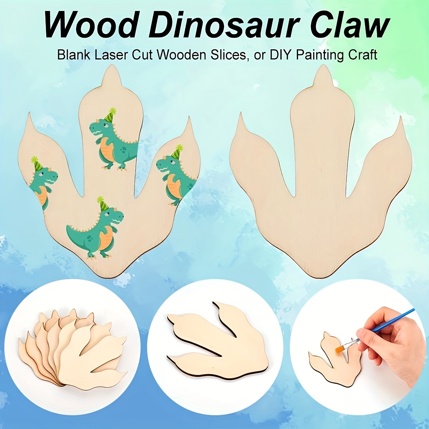 10/20ピース 木製恐竜の足跡、3.5x3.5インチ -  - Art Craft Dinosaur のレビューと価格