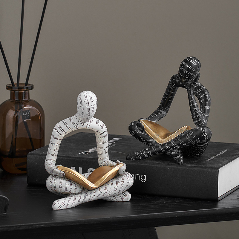 読書像の装飾品、文字入り中空樹脂工芸品、カップルアート、テレ - Art Craft Letter A のレビューと価格