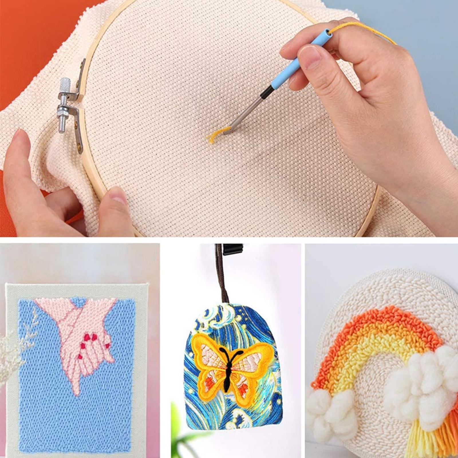 パンチニードル刺繍キット、多色プラスチック製アイロン織りツー - Punch Needle Kit のレビューと価格