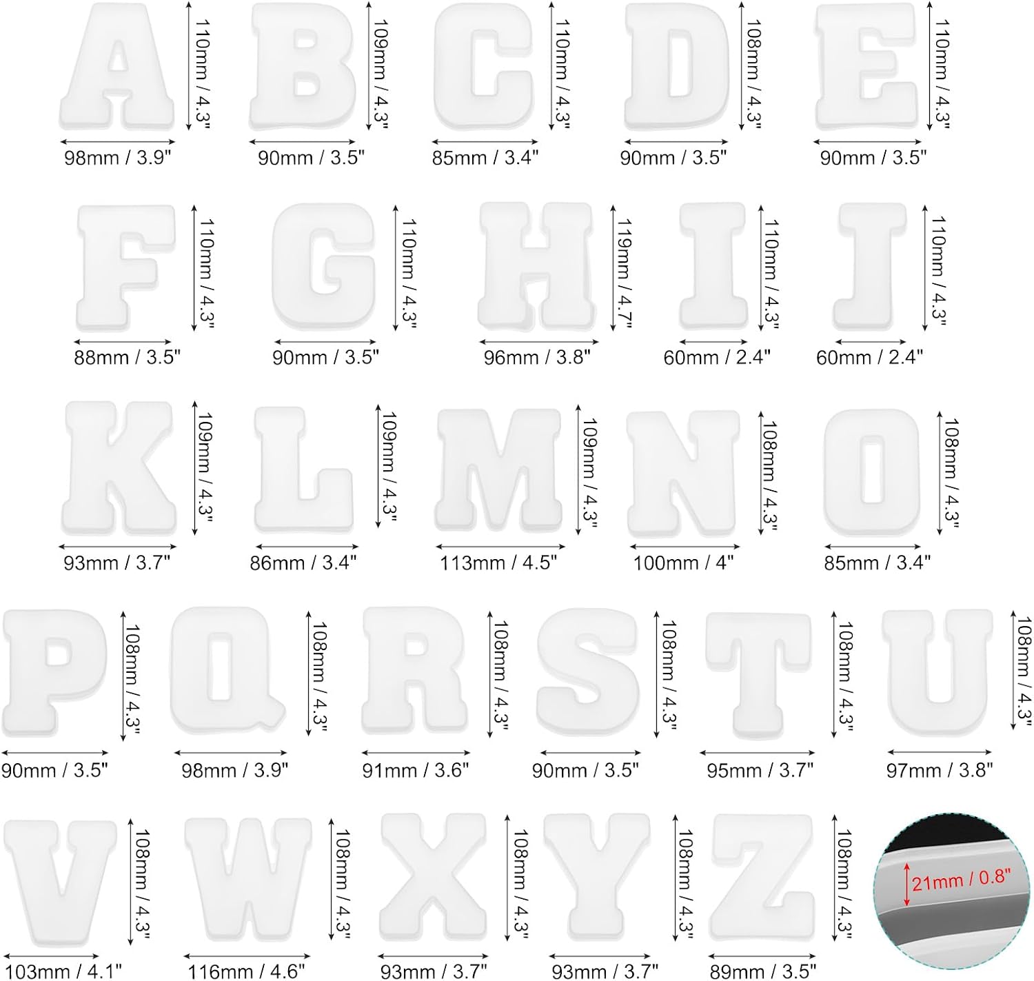 26個入り 大文字レジンモールド 4インチ A-Z 英語アル - Art And Craft Letter Z のレビューと価格