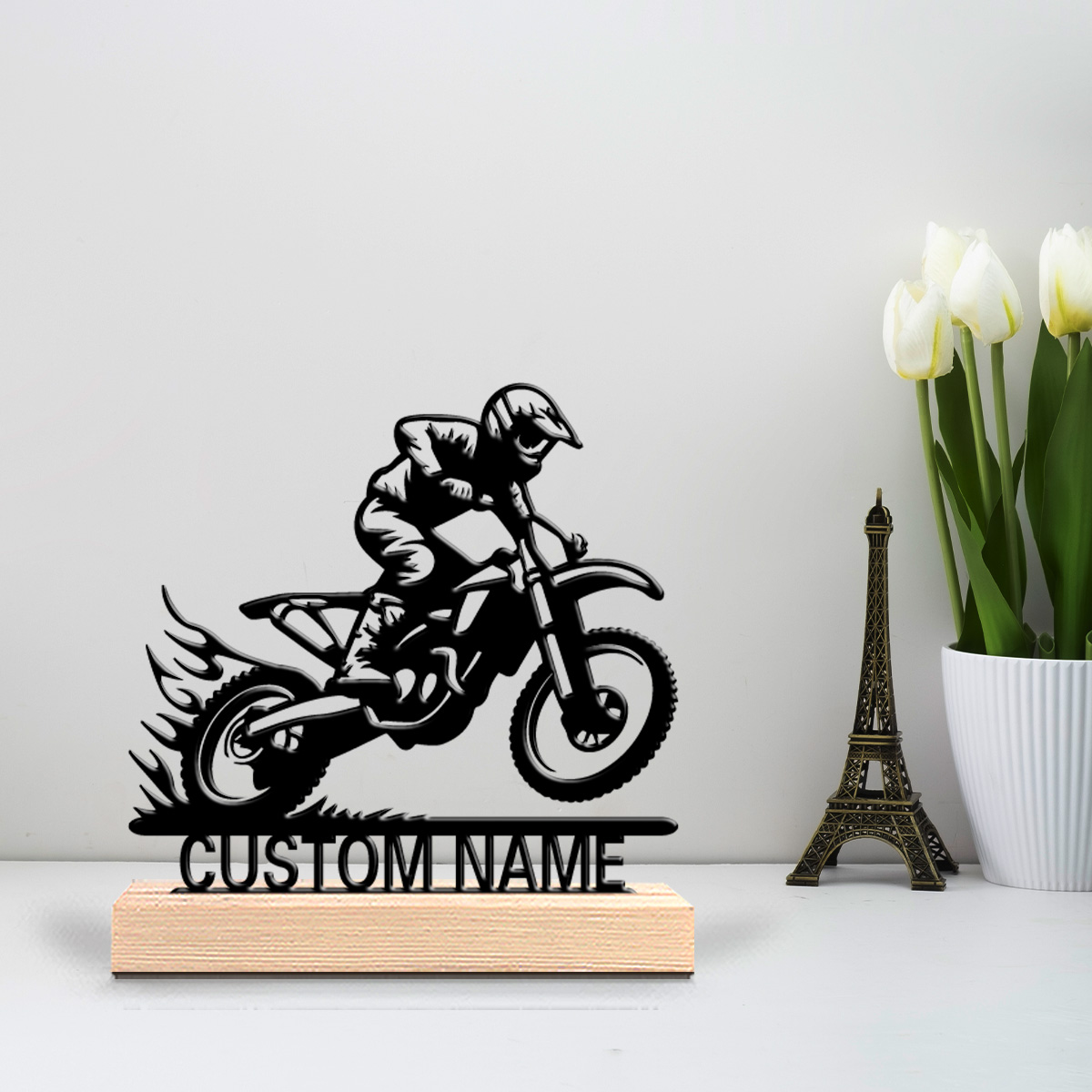 1個入り シンプルなバイク乗りのカスタムネーム入りブリキ像  - Art Craft Wood のレビューと価格