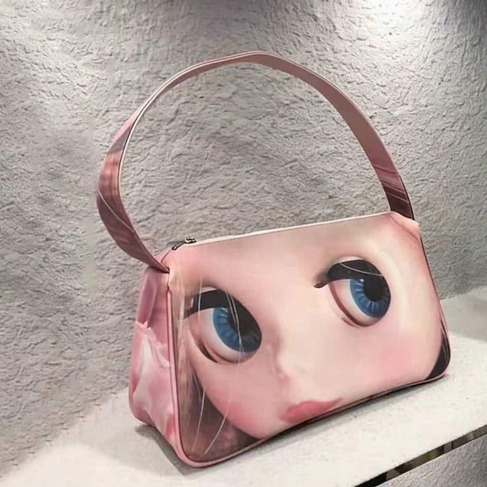 大きな目のドールプリントがおしゃれなクロスボディバッグ、ピン - Art Craft Eyes のレビューと価格