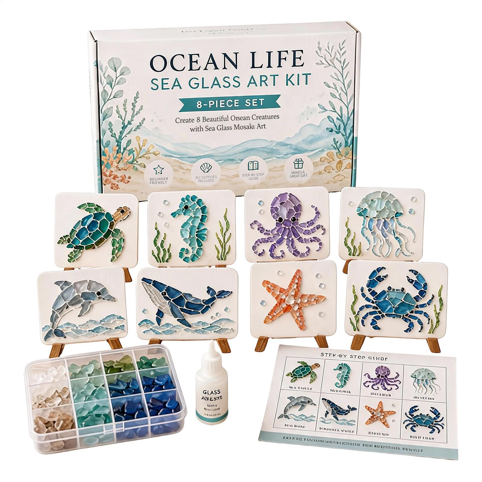 1個入り オーシャンライフ シーグラスモザイクアート DIY - Art Craft Kits For Adults のレビューと価格