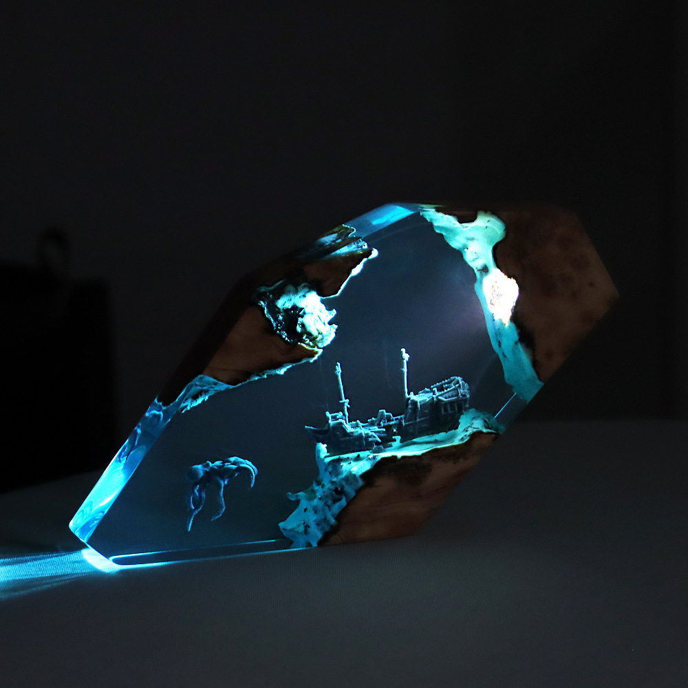 森の妖精鹿デスクトップアート、パーソナライズされた発光オーナ - Art Craft Wood のレビューと価格
