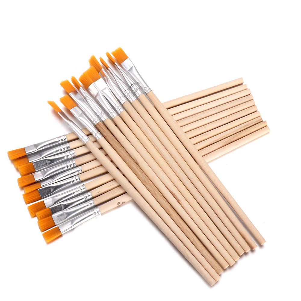 木製ハンドル付きフラット/チップナイロンブラシペン,ペイント - Watercolor Brush Pen のレビューと価格