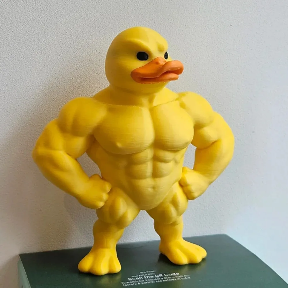 筋肉のあるアヒルの置物 - 3D デスクトップ装飾、かわいい - Art Craft Duck のレビューと価格