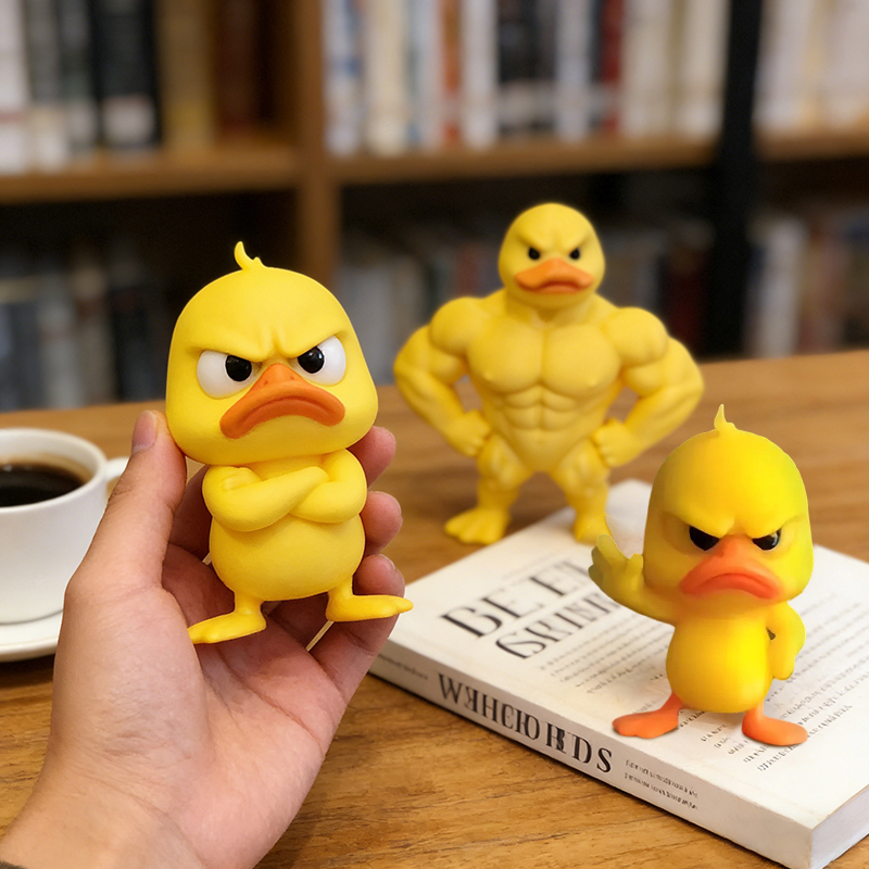 3/1 個の筋肉/怒っているアヒルの像 - 3D デスクトッ - Art Craft Duck のレビューと価格